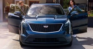 A blue 2020 Cadillac XT4