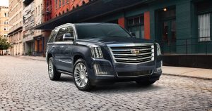 2020 Cadillac Escalade in dark blue parked on a street