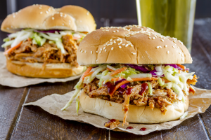 Barbecue sandwiches with coleslaw