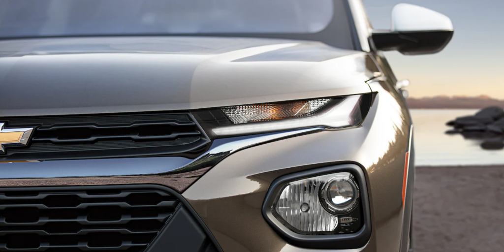 closeup of the headlights on a 2022 Chevrolet Trailblazer