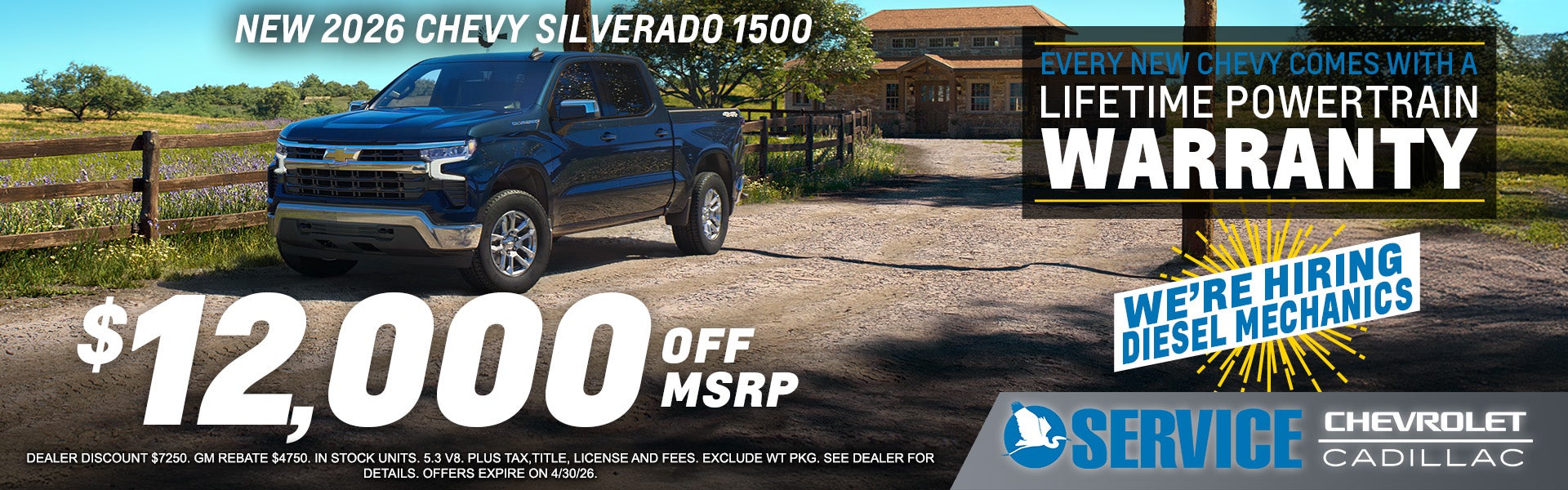 26 Chevy Silverado $12k off