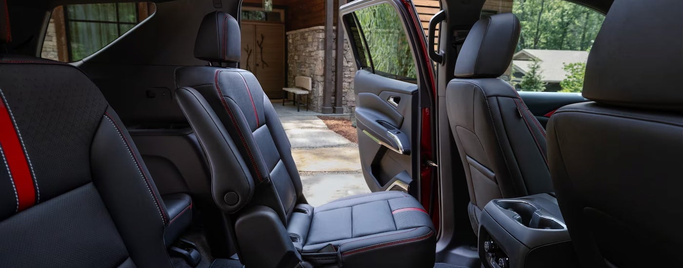 Side view of the seating inside a 2024 Chevy Traverse for sale.